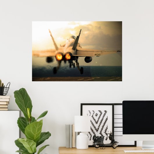 F-18C Hornet Carrier Afterburner Start Poster (Heimbüro)