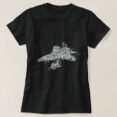F-22 Blueprint der Luftwaffe für Kampfflugzeuge T-Shirt (Design vorne)