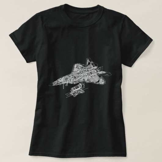 F-22 Blueprint der Luftwaffe für Kampfflugzeuge T-Shirt (Design vorne)
