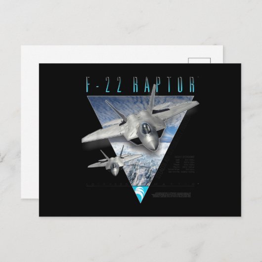 F-22 Kämpfer gegen die Luftwaffe in der Luft Postkarte (Vorne/Hinten)