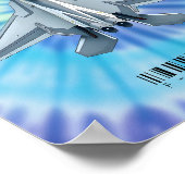 F-22 Kampfjet Poster mit kräftiger Krawatte-Dye (Ecke)