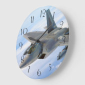 F-22 Militärjet des Raptors Große Wanduhr (Winkel)