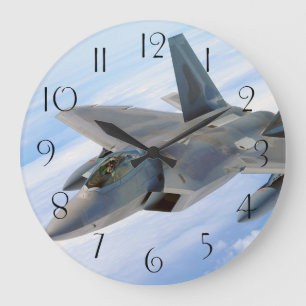 F-22 Militärjet des Raptors Große Wanduhr
