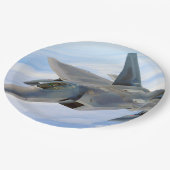 F-22 Militärjet des Raptors Pappteller (Schrägansicht)