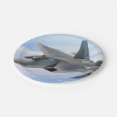 F-22 Militärjet des Raptors Pappteller (Schrägansicht)