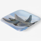 F-22 Militärjet des Raptors Pappteller (Gewinkelt)