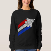 F-22 Raptor Airplane USA Contrails Red White Blue Sweatshirt (Vorderseite)