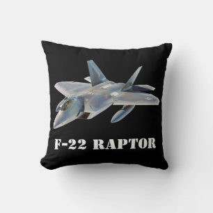 F-22 Raptor Fighter Jet auf Schwarz Kissen