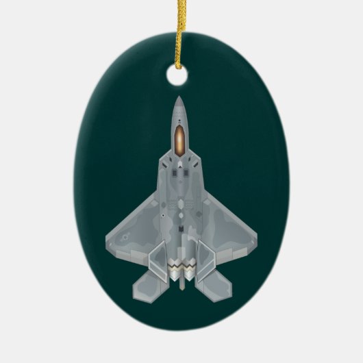 F-22 Raptor Fighter Jet Keramik Ornament (Vorne)
