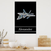 F-22 Raptor Fighter Jet mit Namen Poster (Küche)