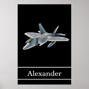 F-22 Raptor Fighter Jet mit Namen Poster