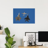 F-22 Raptor, P-51 Mustang und F-15 Adler Poster (Heimbüro)