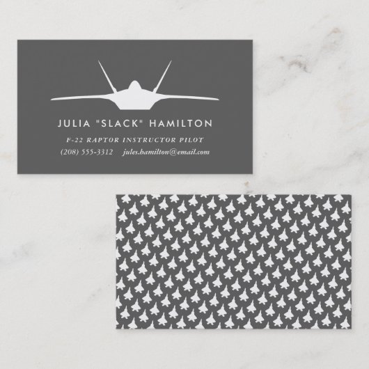 F-22 Raptor Pilot Visitenkarte (Vorne/Hinten)