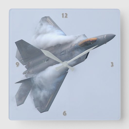 F-22 RAPTOR QUADRATISCHE WANDUHR (Vorderseite)