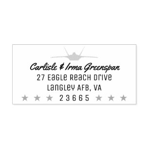 F-22 Raptor Rücksendeadresse Briefmarke mit Sterne Gummistempel