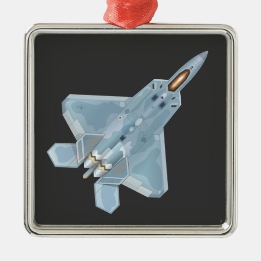 F-22 Raptor Silbernes Ornament (Vorne)