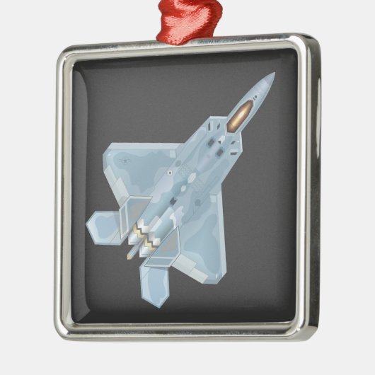 F-22 Raptor Silbernes Ornament (Links)