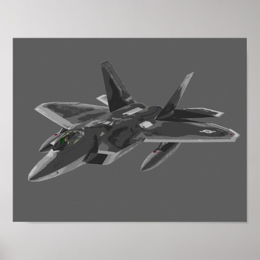 F 22 Raptor Stealthy Fighter Aircraft Poster (Vorne)