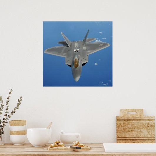 F-22 Raptor über Pazifik Poster (Küche)