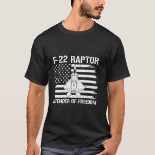 F-22 Raptor Verteidiger der Freiheitsflagge US-Kam T-Shirt