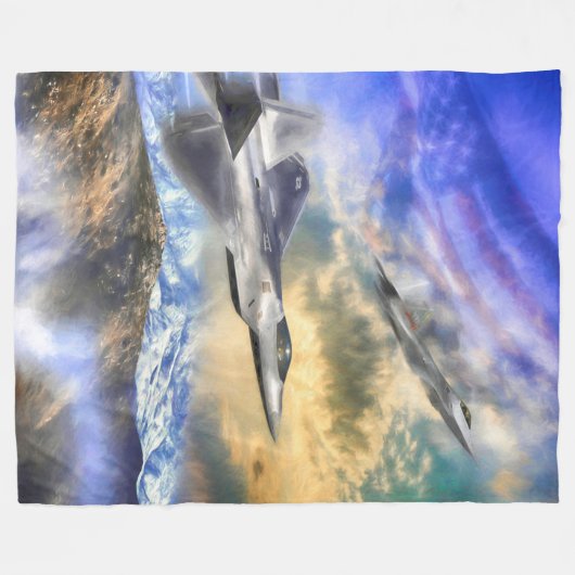 F-22 RAPTOREN ÜBER AMERIKA-FLOECE-BLANKET FLEECEDECKE (Vorderseite (Horizontal))