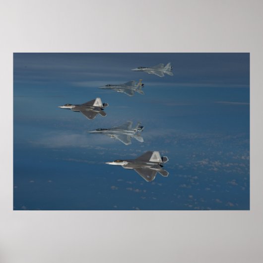 F-22 Raptoren und F-15 Adler Poster (Vorne)
