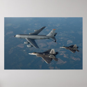 F-22 Raptoren und KC-135 Stratotanker Poster