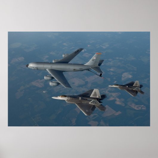 F-22 Raptoren und KC-135 Stratotanker Poster (Vorne)