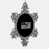 F-22 (schwarze Flagge) Schneeflocken Zinn-Ornament (Links)