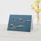 F-22A Raubvogel-Flugzeug-Plakat Karte (Gelbe Blume)