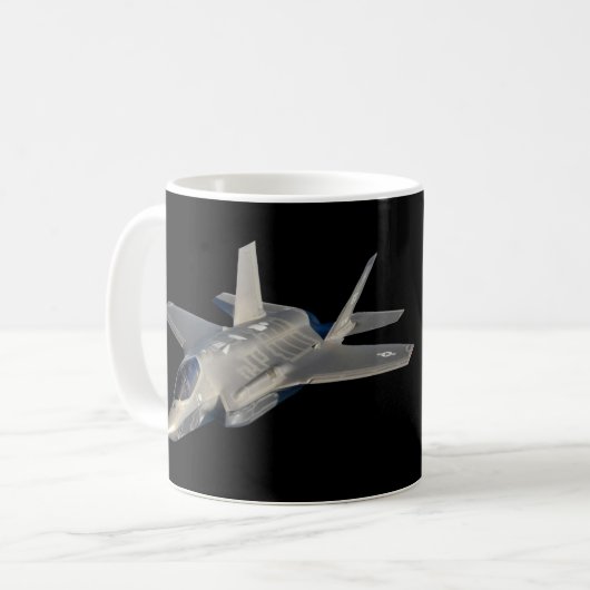 F-35 Blitz II Panther Jet Fighter Kaffeetasse (Vorderseite Links)