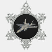 F-35 Blitz II Panther Jet Fighter Schneeflocken Zinn-Ornament (Vorderseite)