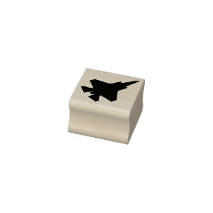 F-35 Blitze 2 Kämpfer Jet Top View Holz Briefmarke Gummistempel