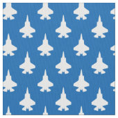 F-35 Blitze 2 Kampfflugzeuge Muster Weiß Blau Stoff (Nahaufnahme)
