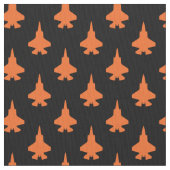 F-35 Blitze 2 Kampfjets Muster Orange Stoff (Nahaufnahme)
