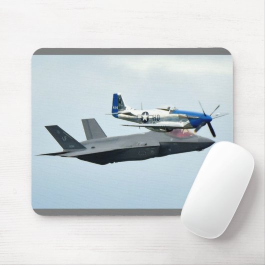 F-35 Kampfflugzeug mit dem P-51 Mustang Mousepad (Mit Mouse)