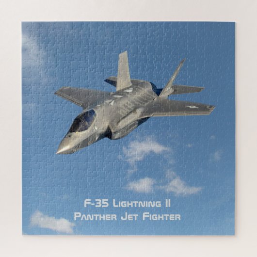 F-35 Lightning II Panther Jet Fighter in Sky Puzzle (Vertikal)