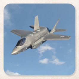 F-35 Lightning II Panther Jet Fighter in Sky Rechteckiger Pappuntersetzer