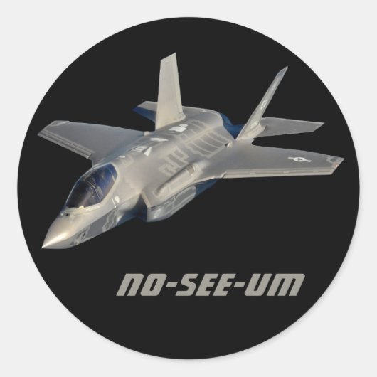 F-35 No-See-Um Jet Kämpfer Runder Aufkleber (Vorderseite)