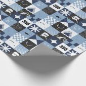 F-35 und 355FS Falcon Holiday Squares Geschenkpapier (Ecke)
