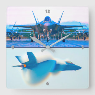 F-35A-BELEUCHTUNG II QUADRATISCHE WANDUHR