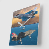 F-35C-BELEUCHTUNG II QUADRATISCHE WANDUHR (Winkel)