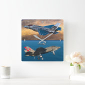 F-35C-BELEUCHTUNG II QUADRATISCHE WANDUHR (Zuhause)