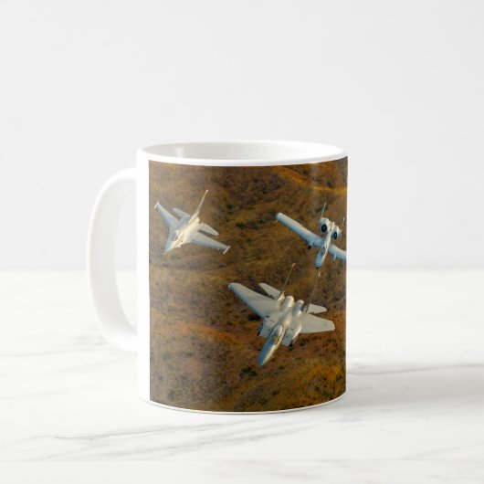 F-4, F-16, F-15 und A-10 Kaffeetasse (Vorderseite Links)
