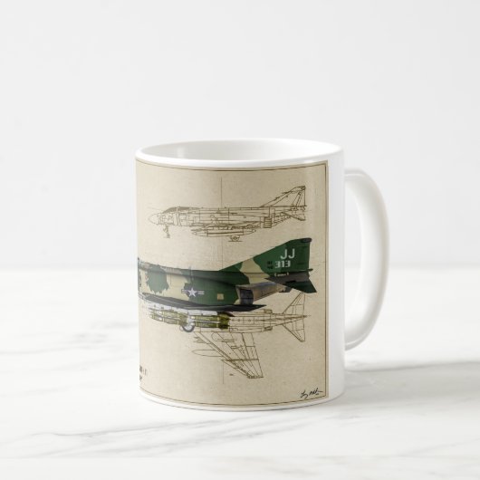 F-4 Kaffee-Tasse des Phantom-II Kaffeetasse (VorderseiteRechts)