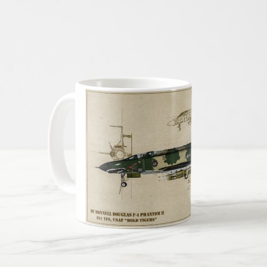 F-4 Kaffee-Tasse des Phantom-II Kaffeetasse (Vorderseite Links)