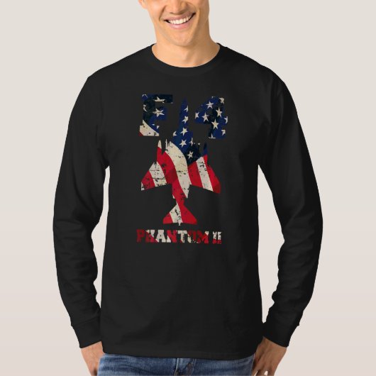 F 4 Phantom II Kampfflugzeug mit Overlay der US-am T-Shirt (Vorderseite)