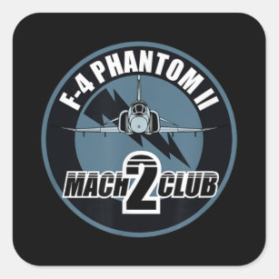 F-4 Phantom II Mach 2 Club Quadratischer Aufkleber