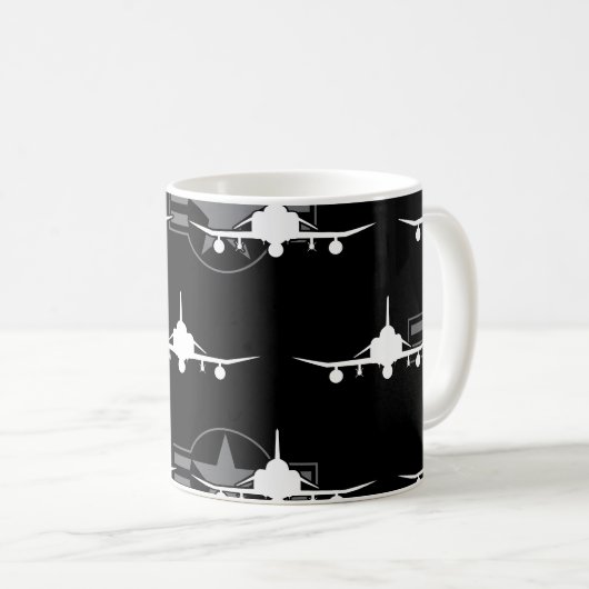 F-4 Phantom II Militärflugzeug Kaffeetasse (VorderseiteRechts)