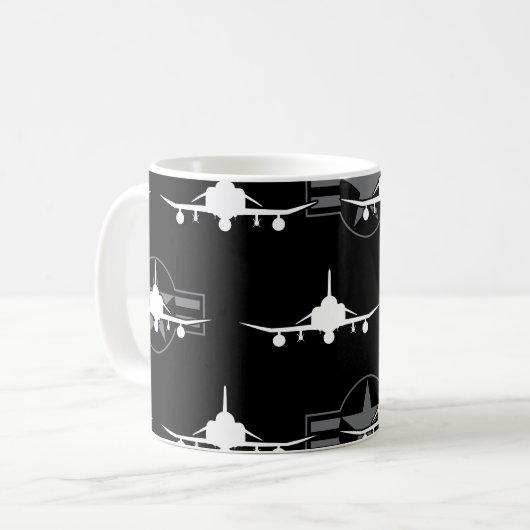 F-4 Phantom II Militärflugzeug Kaffeetasse (Vorderseite Links)